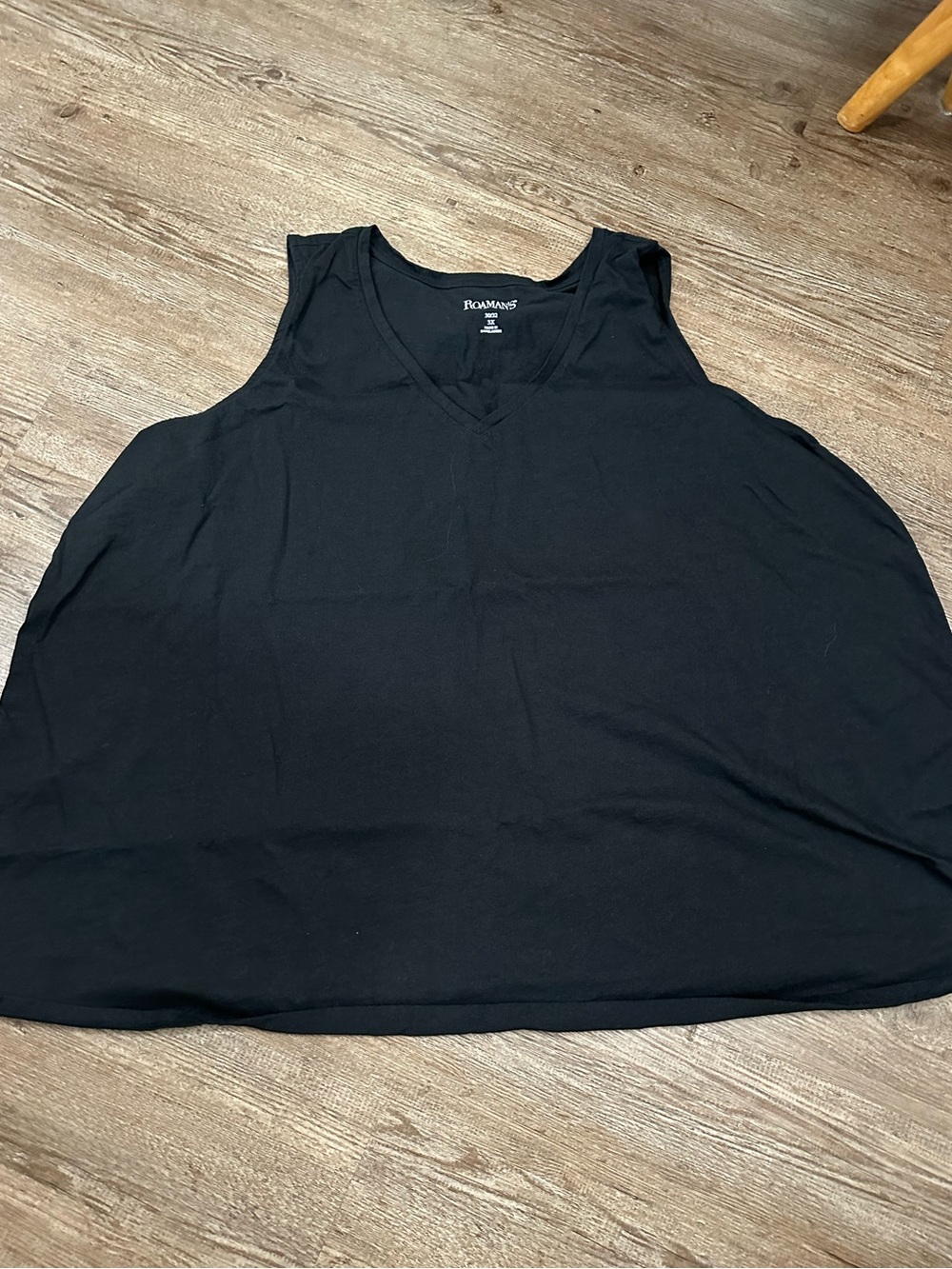 Roaman's Black V-Neck Sleeveless Tank